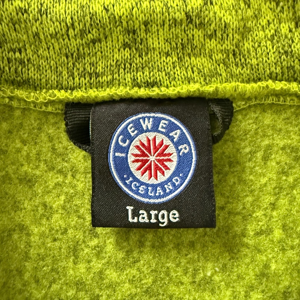 Icewear Fleece Jacket Women Large Green Full Zip Sweater Outdoor Hiking Iceland - Picture 9 of 16